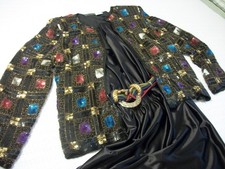 Vintage Creative Creations silk sequin/ beaded multicolor jacket (L)**dress/belt picture