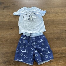 Bluey Boys Bathing Suit Set Size 5 Rash Guard, Shorts picture