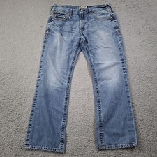 Ariat M5 Jeans Mens Fits 37x31 Blue Straight Leg Denim Western Heavy Stitching picture