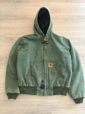 Carhartt JQ294 Active Jacket Size Large Green Quilted Lined USA picture