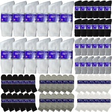 Lot of 12 Pair New Men Health Cotton Crew Ankle Circulatory Diabetic Socks10-13 picture