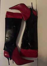 Vintage Caterina Lucchi Red Leather Boots EU 38 NWOB Italy Convertible Gaiters picture
