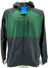 NEW Columbia Flash Forward Green Gray Windbreaker LS Hooded Full Zip Men's M picture