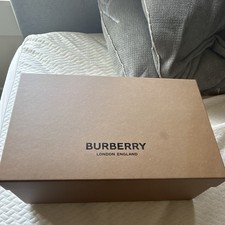 Burberry Men’s US 10 Plaid Check Lace-Up Sneakers Cotton Upper Rubber Sole picture