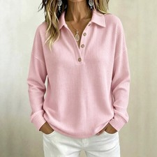 Women’s Top,Long-sleeve Top With Button-down Collar Stylish & Comfortable Top picture
