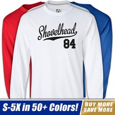 Shovelhead 84 Jersey Long Sleeve T-Shirt 1984 FLH Chopper Bobber Motorcycle Tee picture