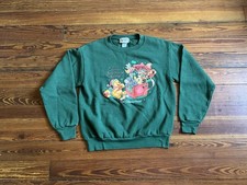 Vintage Disney World Winnie Pooh Tigger Eeyore Christmas Sweatshirt Youth Sz M picture