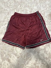 Nike 90s Very Rare Vintage America Nylon Soccer Shorts Maroon Red Satin Large L picture