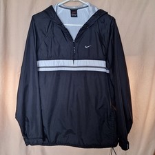 Vtg 90s Nike Black Tag 1/4 Zip Hooded Windbreaker Jacket Unisex Black See Desc picture