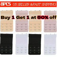 8Pcs Lady Adjustable Bra Extender 3 Hooks Elastic Underwear Strap Extension Belt picture