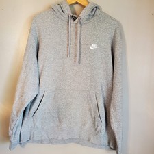 Nike Sportswear Club Fleece Hoodie Men XL Gray White Swoosh  BV2654-063 Sporty picture
