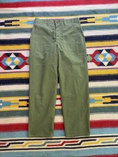 Vintage 70s Og 107 507 Military Fatigue Baker Pants Olive Zip Fly 32x30 Clean picture