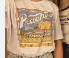 Peaches Records And Tapes Vintage 70s Retro Graphic Unisex T Shirt picture