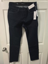 Women's Liz Claiborne Jeans - Sara Slim Leg, Mid-rise - Size 12 NWT. Dark Blue. picture