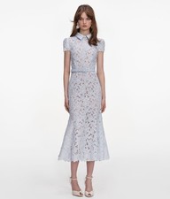 self portrait DRESS BLUE GUIPURE LACE MIDI $735 US 8 UK 12 picture