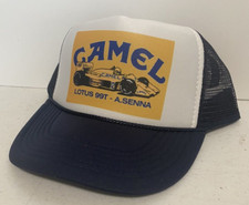 Vintage Camel Racing Hat Formula 1 Trucker Hat Lotus A. Senna snapback Navy Cap picture