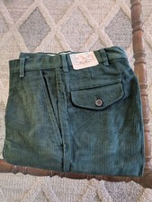NWT Vintage Y2K 90s Eddie Bauer Dark Green Corduroy Pants 30/32 NEW Made In USA picture