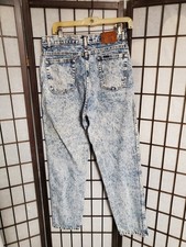 Vtg H.I.S Acid Stone Wash Denim Jeans Mens 30x32