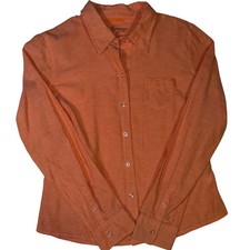 Maurices Womens Orange Casual Button Down picture
