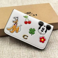 DISNEY x COACH Essential Slim Card Case CDM61 Brass Chalk Multi Sticker Print picture