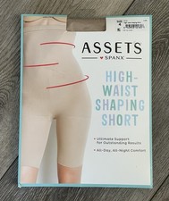 Assets By Spanx High Waist Shaping Short Shapewear Mid Thigh Control Nude Size 4 picture