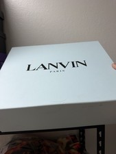 LANVIN Curb Men’s Low Top Lace-Up Sneakers Black/White US 9 New w/ Box picture