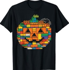 Halloween Pumpkin Blocks Bricks Costume Toddler T-Shirt picture
