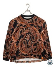 TIGHTBOOTH PRODUCTION Paisley Velor Long Sleeve Cut and Sew Top Size: L Black picture