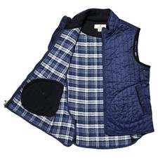 VTG Southern Pines Navy Quilted Vest Flannel Lined Pockets Unisex M Equestrian picture