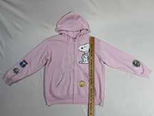 Official Peanuts Light Pink Full- Zip Hoodie - Size Large picture