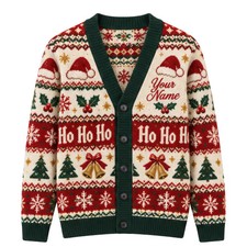 Personalized Custom Christmas Knitted Cardigan Holiday Gift picture