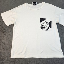 Vintage Mickey Mouse Shirt Mens Medium White Pocket Peeking Graphic Disney 90s picture