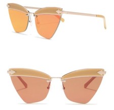 Karen Walker Sadie Cat Eye 59mm Tan Orange Reflective Frame Sunglasses New picture