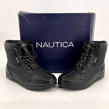 Nautica Lockview Mens Lined Duck Boots Size 8 Black New Damaged Box picture
