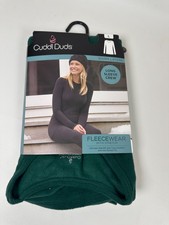 Cuddl Duds Womens Large Fleecewear With Stretch Long Sleeve Crew Top Green picture