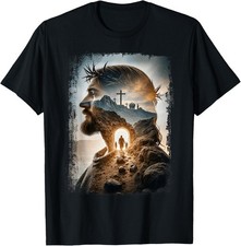Christian Cross Faith Religious Jesus Bible Verse Graphic T-Shirt Unisex Black picture