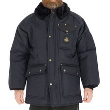 RefrigiWear Mens Iron-Tuff Workwear Jacket & Hood Sz M Black Siberian Insulated picture