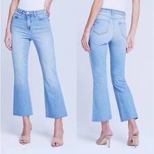 NEW Lagence Kendra Stretch Denim High Rise Crop Flare Jeans Canyon Blue Size:24 picture