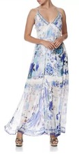 New £750 Camilla Franks Shoestring Gathered Dress L Uk 14 White Side Of The Moon picture