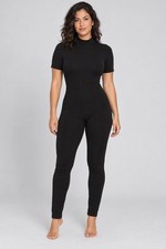 Naked Wardrobe NW T Jumpsuit Funnel Neck Catsuit Black Size L Women MSRP $96 picture