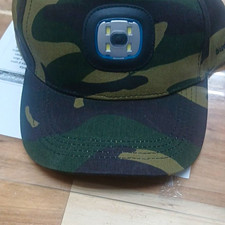Camouflage Baseball Cap Hat w/ Built-In LED Light, Adjustable Unisex One Size picture