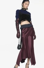 Zara REFORM x John Galliano Limited edition satin skirt size L Burgundy  picture