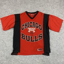 Vintage PRO EDGE Chicago Bulls Basketball Striped T Shirt 90s Size XL 1997 picture
