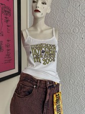 vintage Y2K Era Make Love Not War Political Tank Top 2000s American Apparel S picture