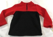 Jumping Beans Boy's Quarter Zip Front Red Black Sherpa Jacket NWT - Sz 12 picture