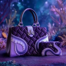 Loungefly Disney The Little Mermaid Ursula Velvet Convertible Handbag & Wallet picture
