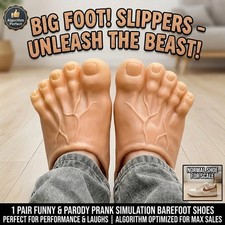 1 Pair Halloween Barefoot Funny Feet Slippers Realistic Big Foot picture