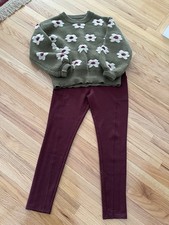 Pol Daisy Sweater Logo Lori Goldstein Ribbed Legging Fall Outfit S picture