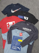 Lot 5 NIKE UNDER ARMOUR ADIDAS PUMA Shirt Mens Medium Graphic Tee Long Short Slv picture