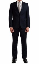 Versace Collection Men's Blue Wool Cashmere Two Button Suit US 44 IT 54 picture